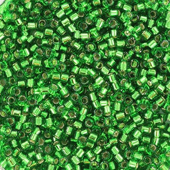 miyuki beads Miyuki Delica Perler, DB46, Silverlined Green, 11/0