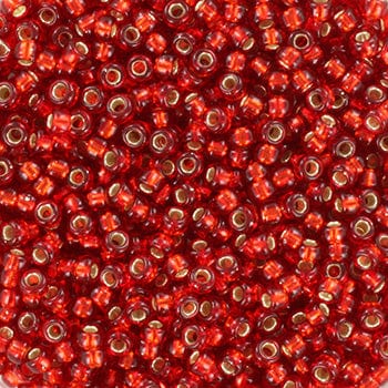 miyuki beads Miyuki Rocailles Perler, RR11, Silverlined Ruby, 11/0