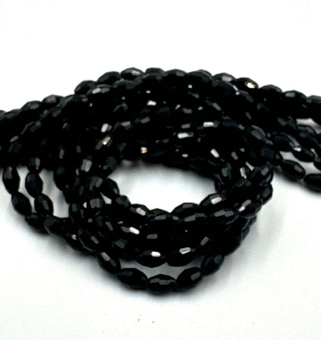 Onyx Onyx, Facetteret, Rice Perler, 4x6mm