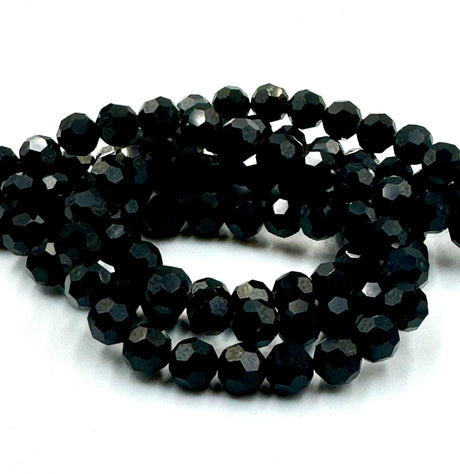 Onyx Onyx, Obsidian, Sort, Facetteret, 8mm