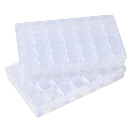 opbevaring Klar Plastkasse Med 28 Bøtter, 17,5x10x2,7 cm