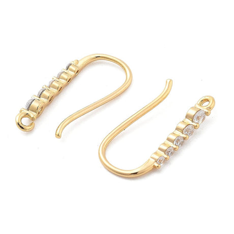 Ørekroge Ørekrog Med Zirkonia Sten, 18K Forgyldt, 18,5x9 mm