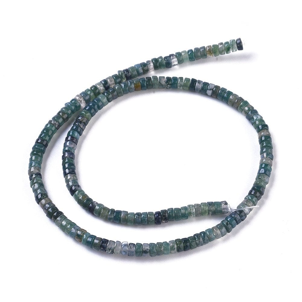 Pandahall Agat Moss Agat, rondel/heishi, 4,5x2,5mm