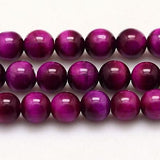 Pandahall Ass. perler og sten 8 mm Tiger Eye, fuschia