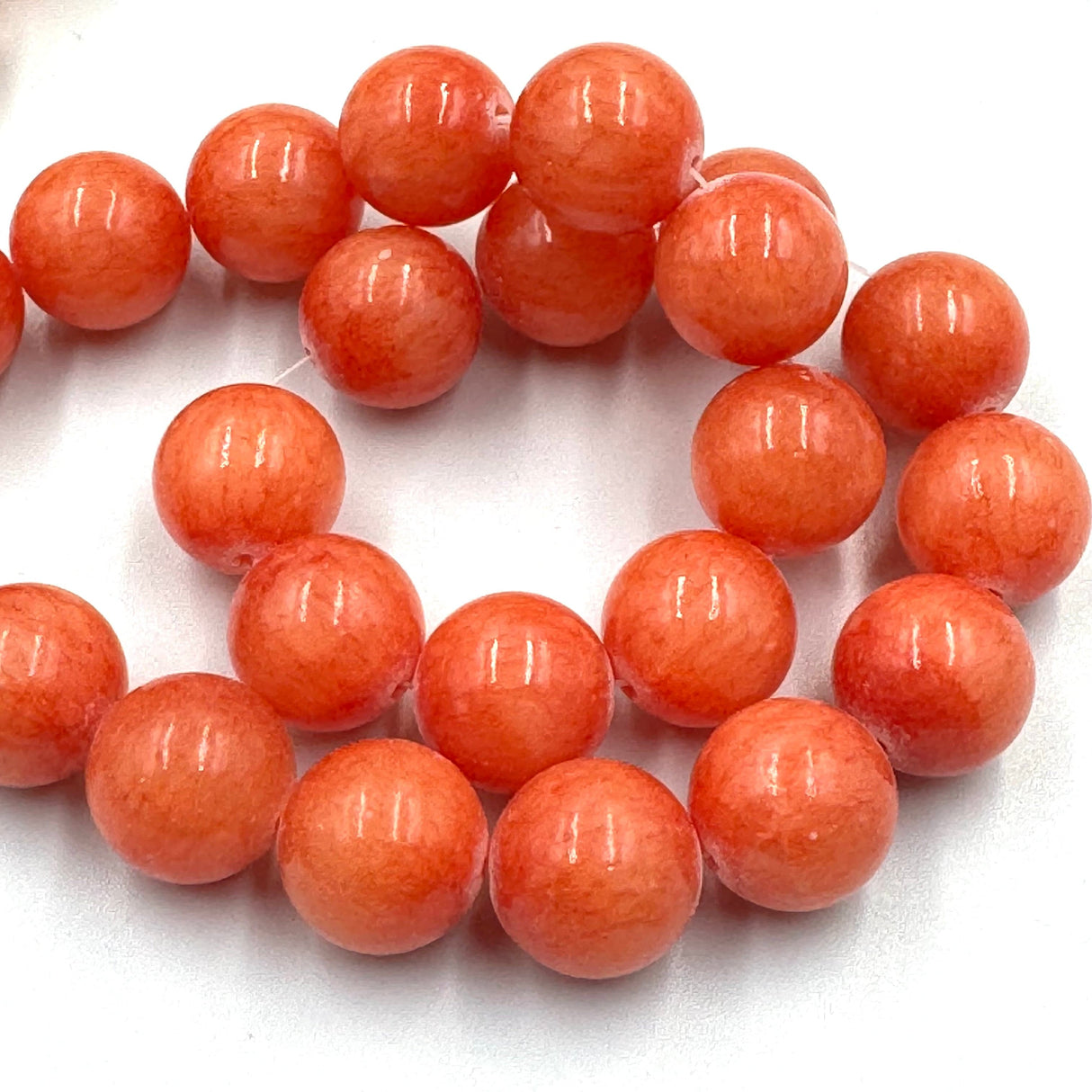 Pandahall Jade Jade Perler, Orange, 16mm