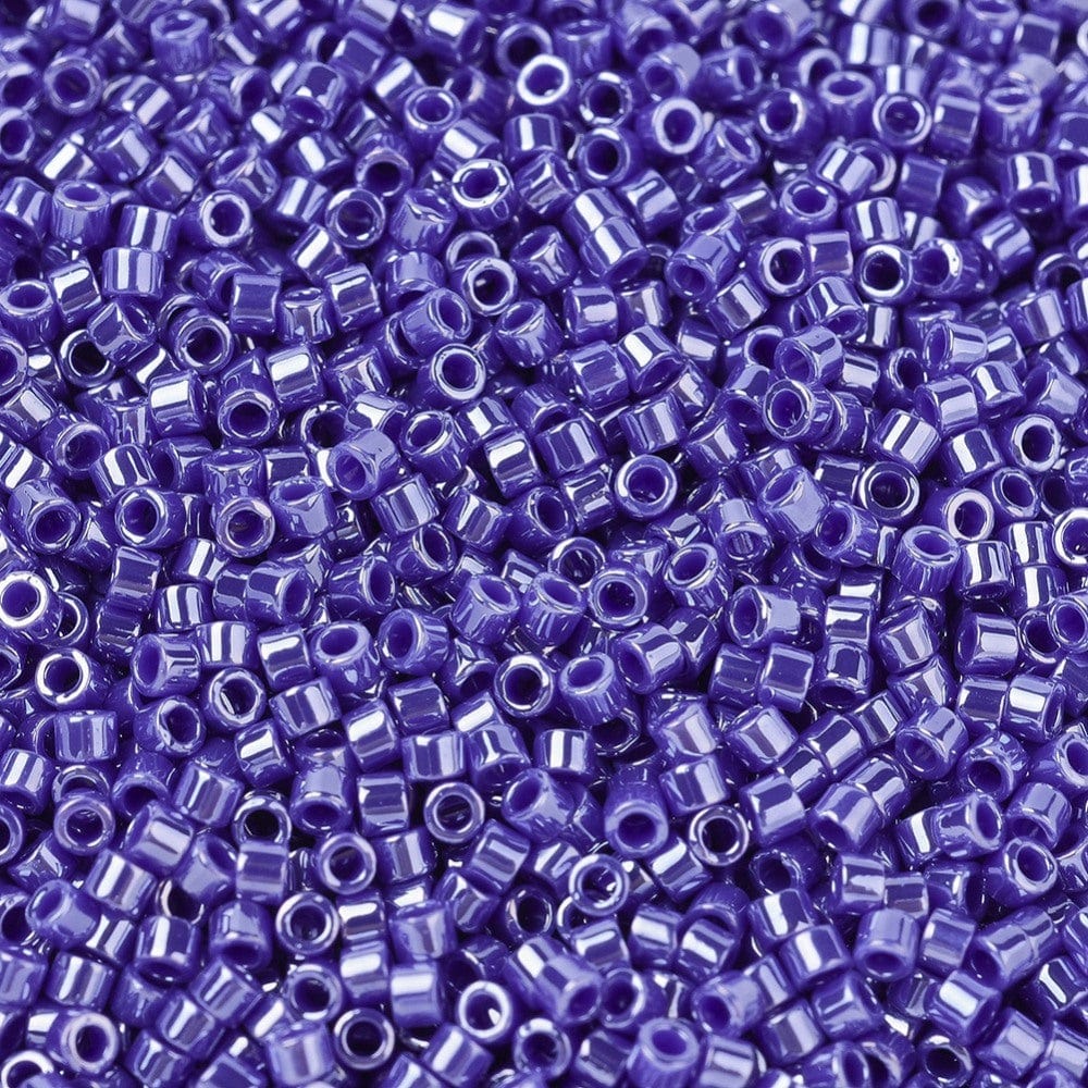 Pandahall miyuki beads Miyuki Delica Perler, DB 1569, Opaque cyan blue luster, 11/0