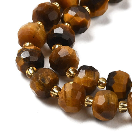 Pandawhole Tiger Eye Tiger Eye/Tiger Øje, mange facetteret str. 8x5-6 mm