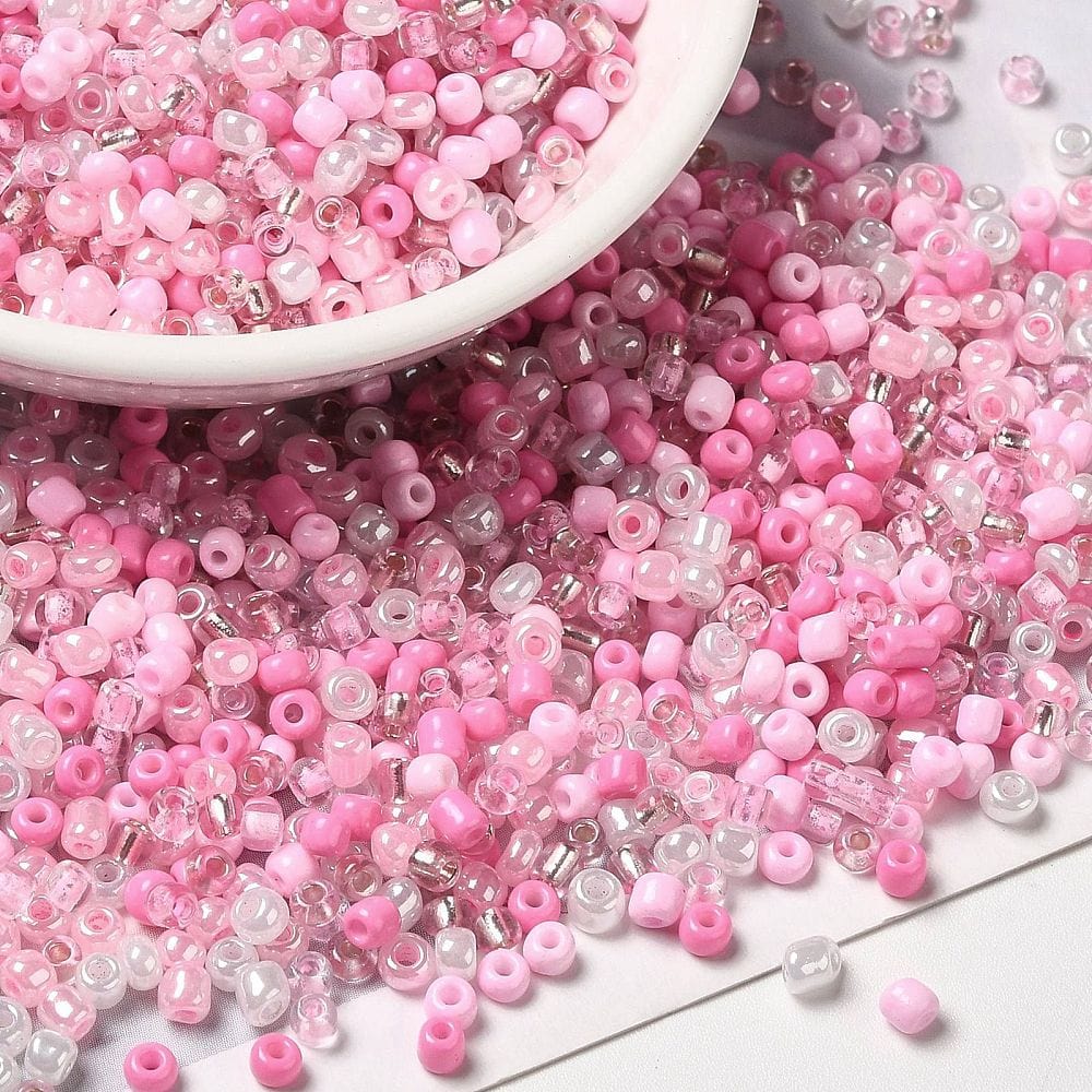 seed beads Rosa Glas Perle Mix, Seed Beads, 2-3,5 mm, 20 gram