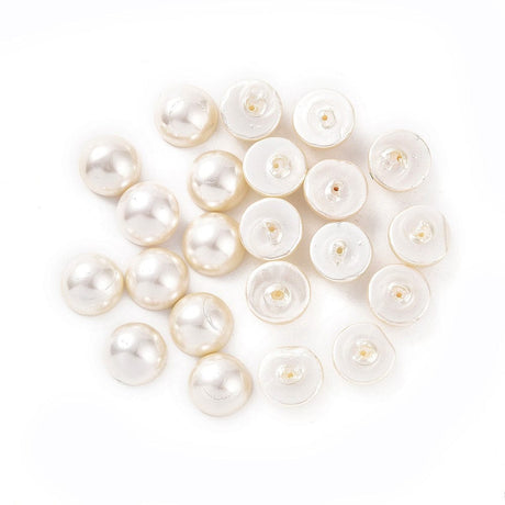 Top/anboret perler. Shell Perler, Topboret/Anboret, rund/flad model str. 10x6 mm