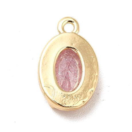 vedhæng Dråbe Vedhæng Med rosa Glas, 10x6x3 mm