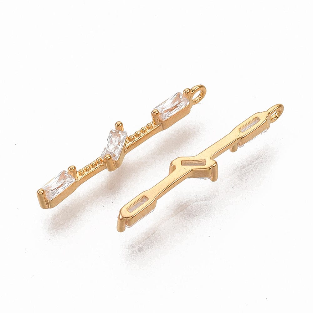 vedhæng Vedhæng Med Klare Zirkonia Sten, 18K Forgyldt, 18x2,5mm