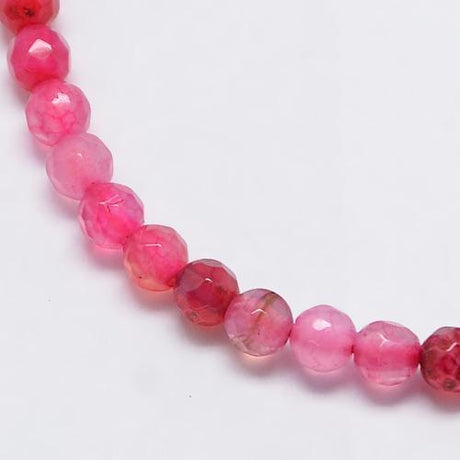 panda agat 4 mm facetteret agat, pink