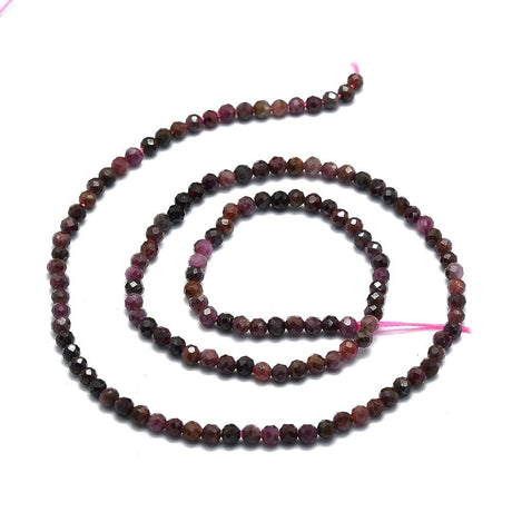 Pandawhole Rubin og Safir 3 mm facetteret rubin perler