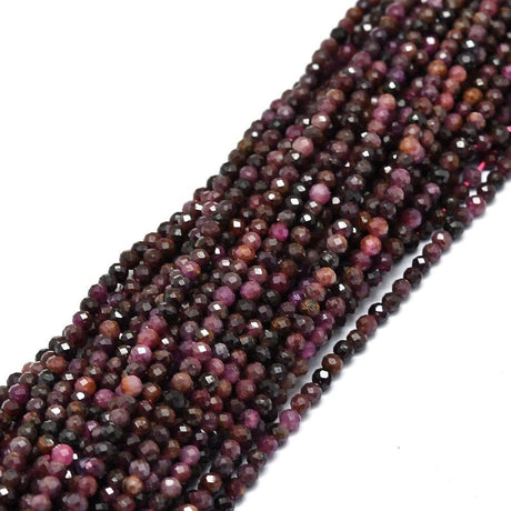 Pandawhole Rubin og Safir 3 mm facetteret rubin perler