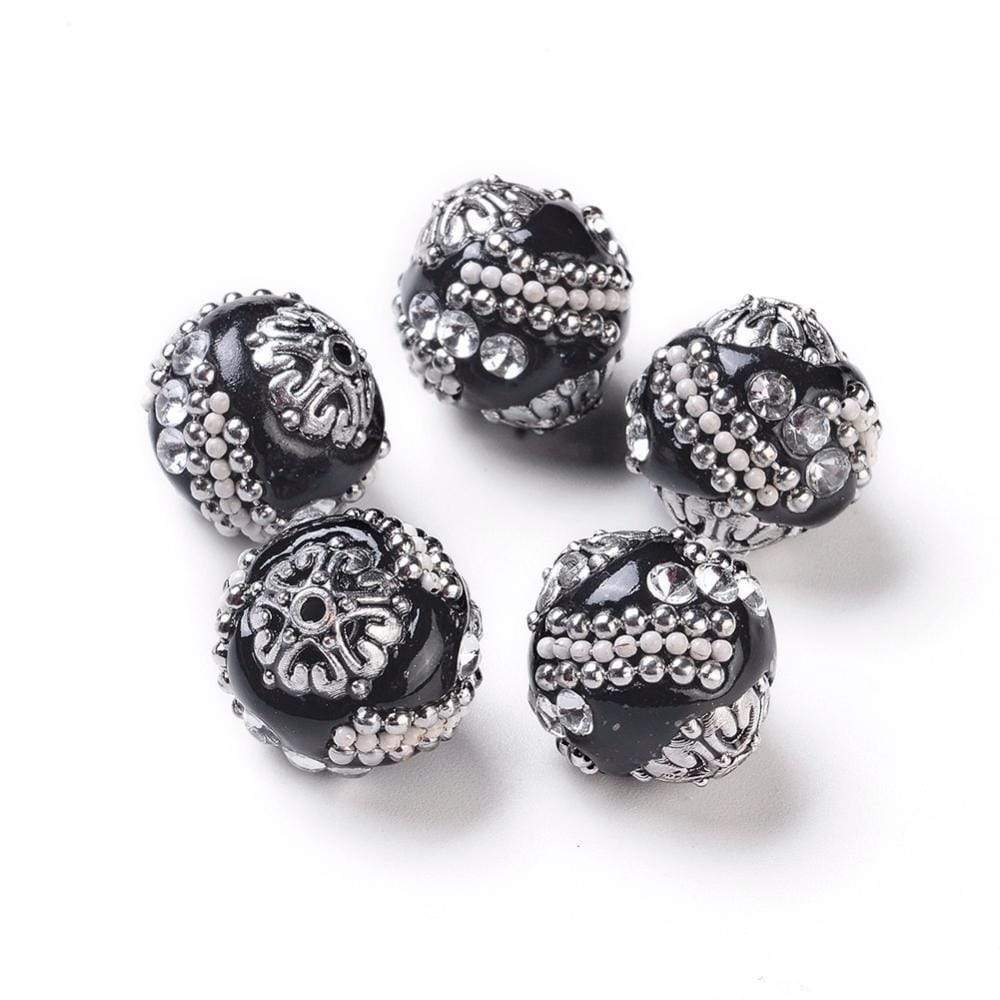Handmade Indonesian Pearls, Black, 14-16mm.