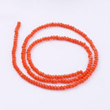 Glass beads, Red, Rondel, 3x2mm