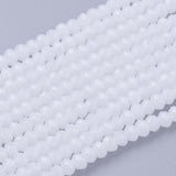Glass beads, White, Round, 3x2mm