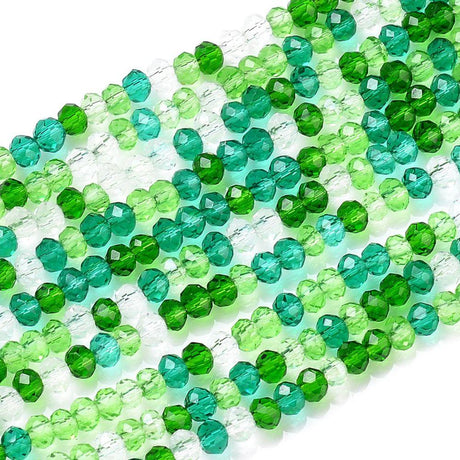 Uniq Perler Glas Perler Rondel glas perler, facet str 3,2x2,5 mm