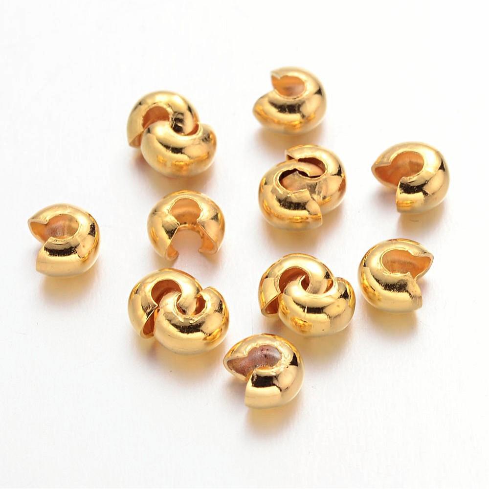 Knot hiders, Gold-plated, 4mm, 20 pcs