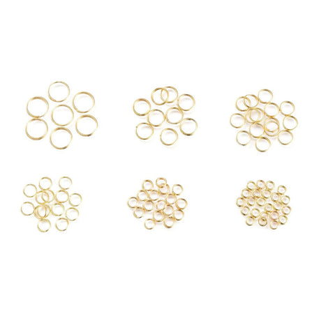 Uniq Perler o-ringe 100 stk. Forgyldt split ringe mix størrelser 4-10 mm