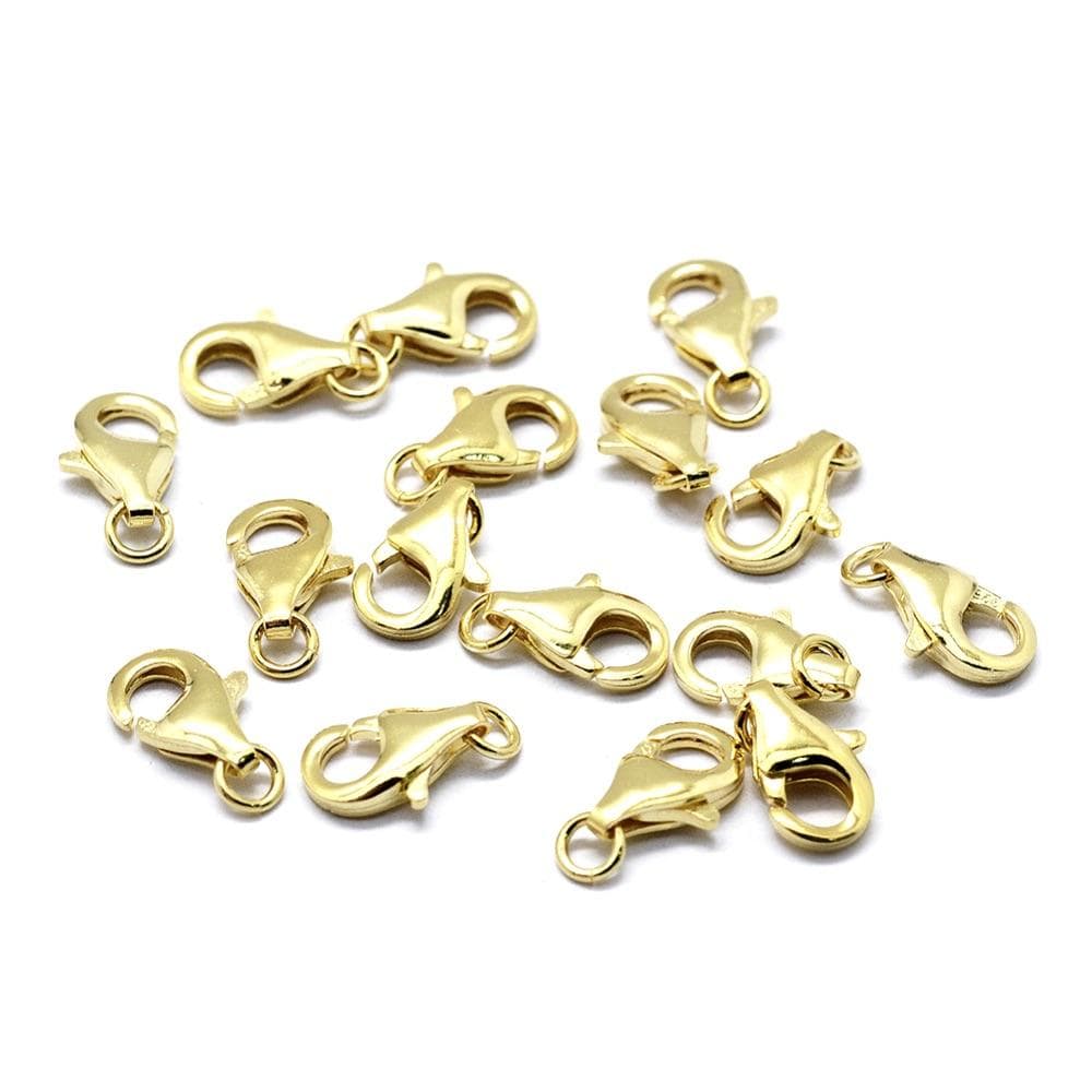 24K Gold Plated Sterling Silver Lobster Swivel Clasp -12mm